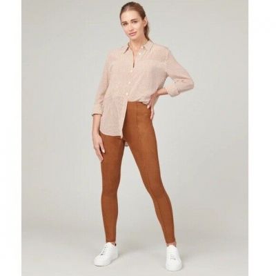 NWT SPANX Faux Suede Leggings Rich Caramel Small